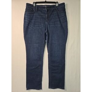 Chico's So Slimming Girlfriend slim leg Jeans Sz 2.5 R (sz 14) Dark Blue Denim